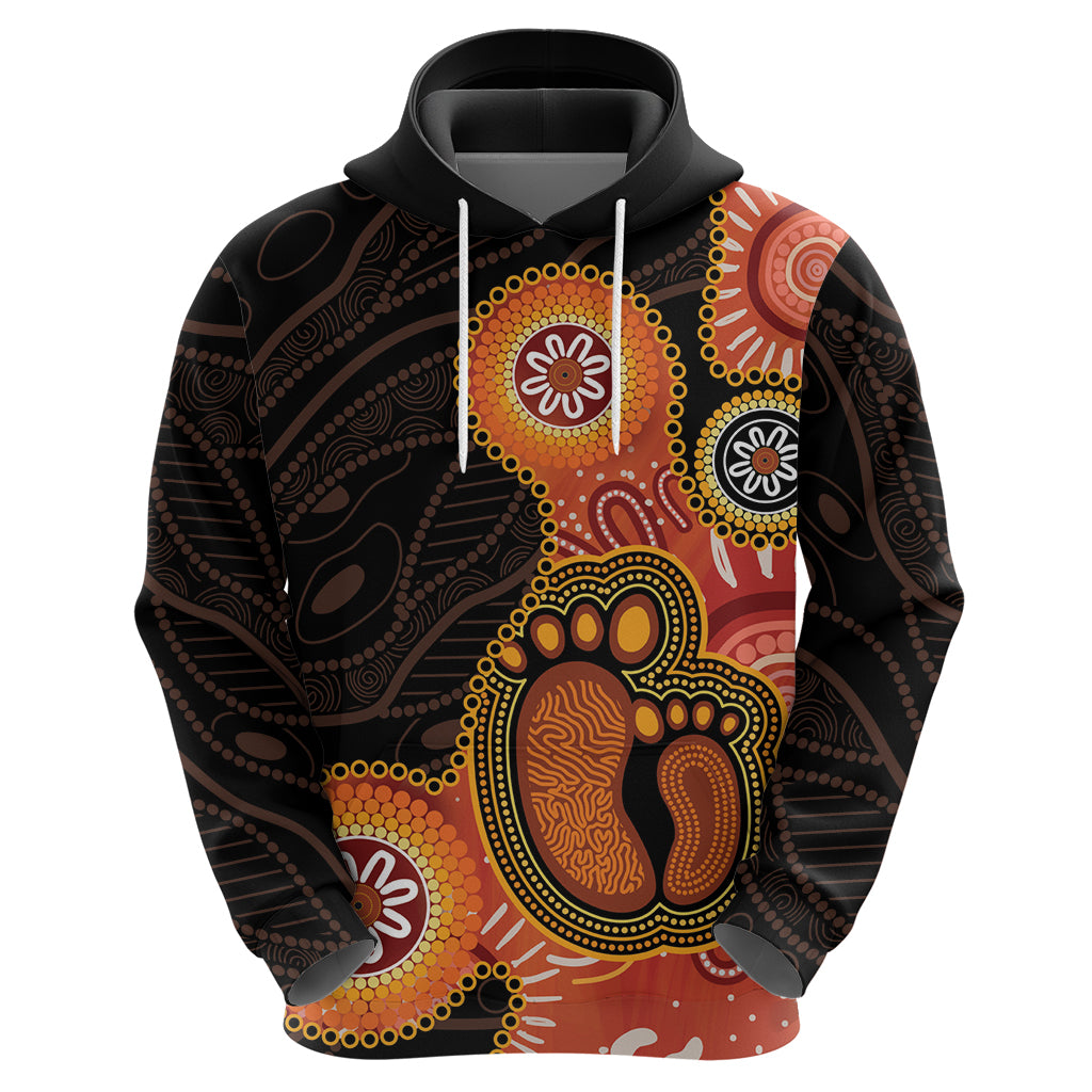 Australia Mothers Day Zip Hoodie Mom And Baby Footprint Indigenous