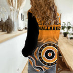 Wallabies Rugby Women Casual Shirt Aussie Go Champions Indigenous Orange LT14