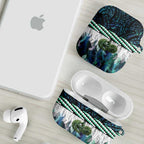 Turquoise Traditional Cloak Aotearoa AirPods Case Maori Paua Shell Korowai Pattern - Aussie Hoodie