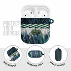 Turquoise Traditional Cloak Aotearoa AirPods Case Maori Paua Shell Korowai Pattern - Aussie Hoodie