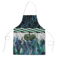 Turquoise Traditional Cloak Aotearoa Apron Maori Paua Shell Korowai Pattern - Aussie Hoodie