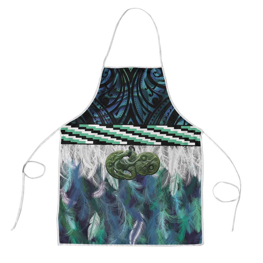 Turquoise Traditional Cloak Aotearoa Apron Maori Paua Shell Korowai Pattern - Aussie Hoodie