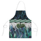 Turquoise Traditional Cloak Aotearoa Apron Maori Paua Shell Korowai Pattern - Aussie Hoodie