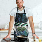 Turquoise Traditional Cloak Aotearoa Apron Maori Paua Shell Korowai Pattern - Aussie Hoodie