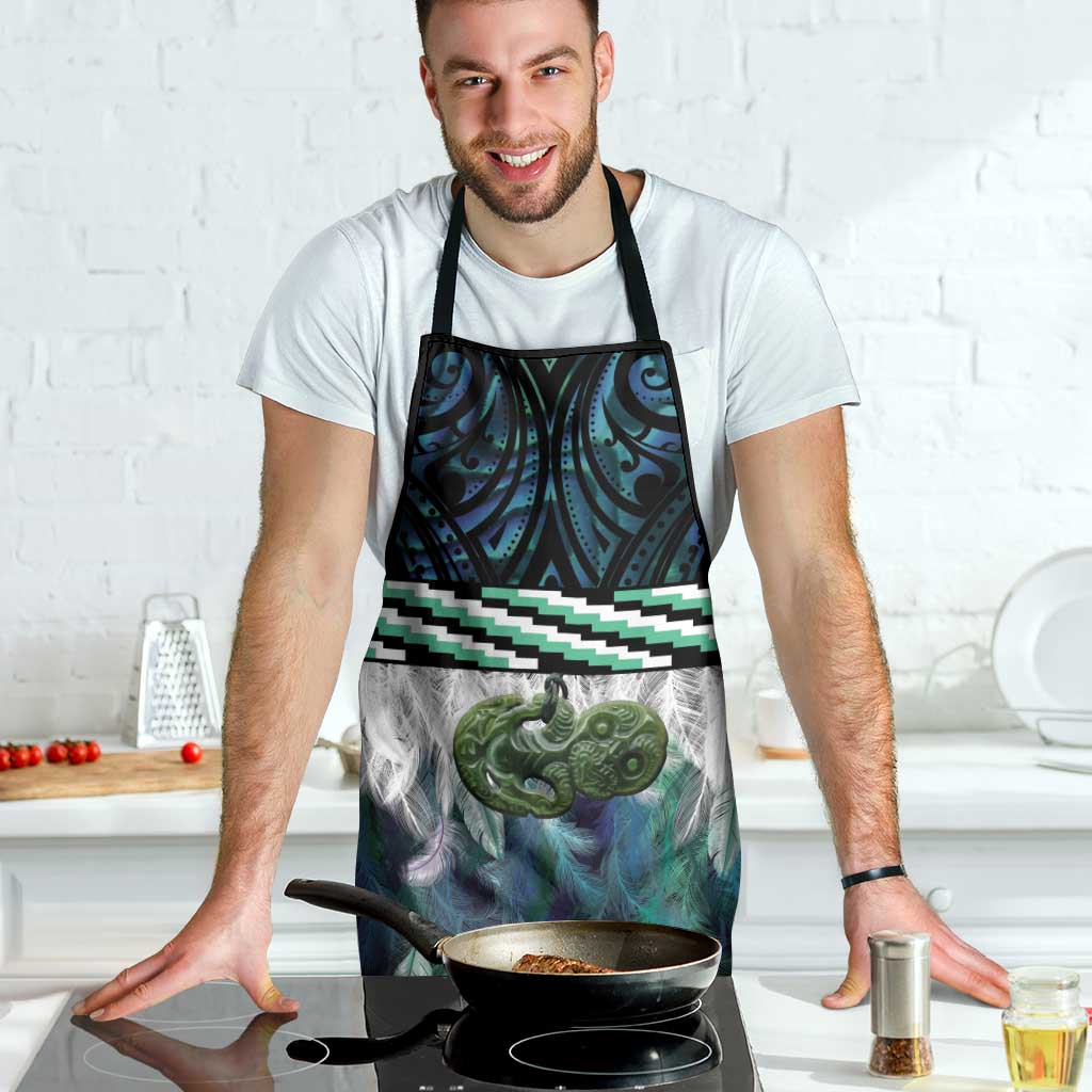 Turquoise Traditional Cloak Aotearoa Apron Maori Paua Shell Korowai Pattern - Aussie Hoodie
