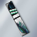 Turquoise Traditional Cloak Aotearoa Auto Sun Shade Maori Paua Shell Korowai Pattern - Aussie Hoodie