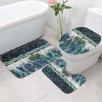 Turquoise Traditional Cloak Aotearoa Bathroom Set Maori Paua Shell Korowai Pattern - Aussie Hoodie