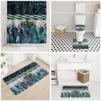 Turquoise Traditional Cloak Aotearoa Bathroom Set Maori Paua Shell Korowai Pattern - Aussie Hoodie