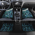 Turquoise Traditional Cloak Aotearoa Car Mats Maori Paua Shell Korowai Pattern