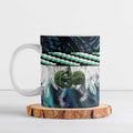 Turquoise Traditional Cloak Aotearoa Ceramic Mug Maori Paua Shell Korowai Pattern - Aussie Hoodie