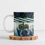Turquoise Traditional Cloak Aotearoa Ceramic Mug Maori Paua Shell Korowai Pattern - Aussie Hoodie