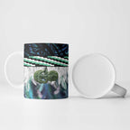 Turquoise Traditional Cloak Aotearoa Ceramic Mug Maori Paua Shell Korowai Pattern - Aussie Hoodie