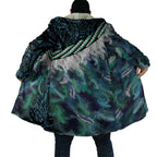Turquoise Traditional Cloak Aotearoa Cloak Maori Paua Shell Korowai Pattern - Aussie Hoodie