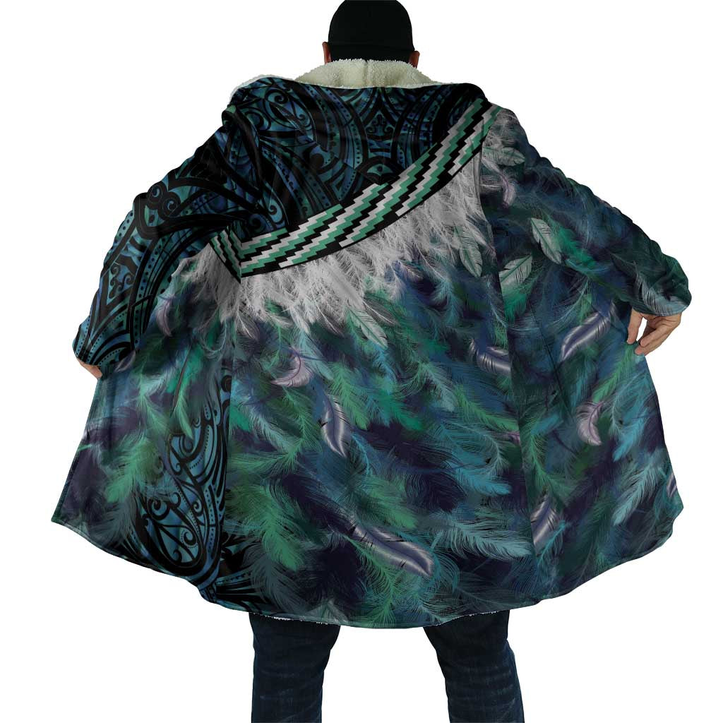 Turquoise Traditional Cloak Aotearoa Cloak Maori Paua Shell Korowai Pattern - Aussie Hoodie