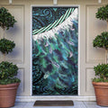 Turquoise Traditional Cloak Aotearoa Door Cover Maori Paua Shell Korowai Pattern - Aussie Hoodie