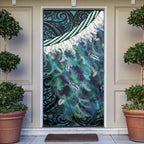 Turquoise Traditional Cloak Aotearoa Door Cover Maori Paua Shell Korowai Pattern - Aussie Hoodie