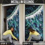 Turquoise Traditional Cloak Aotearoa Door Cover Maori Paua Shell Korowai Pattern - Aussie Hoodie