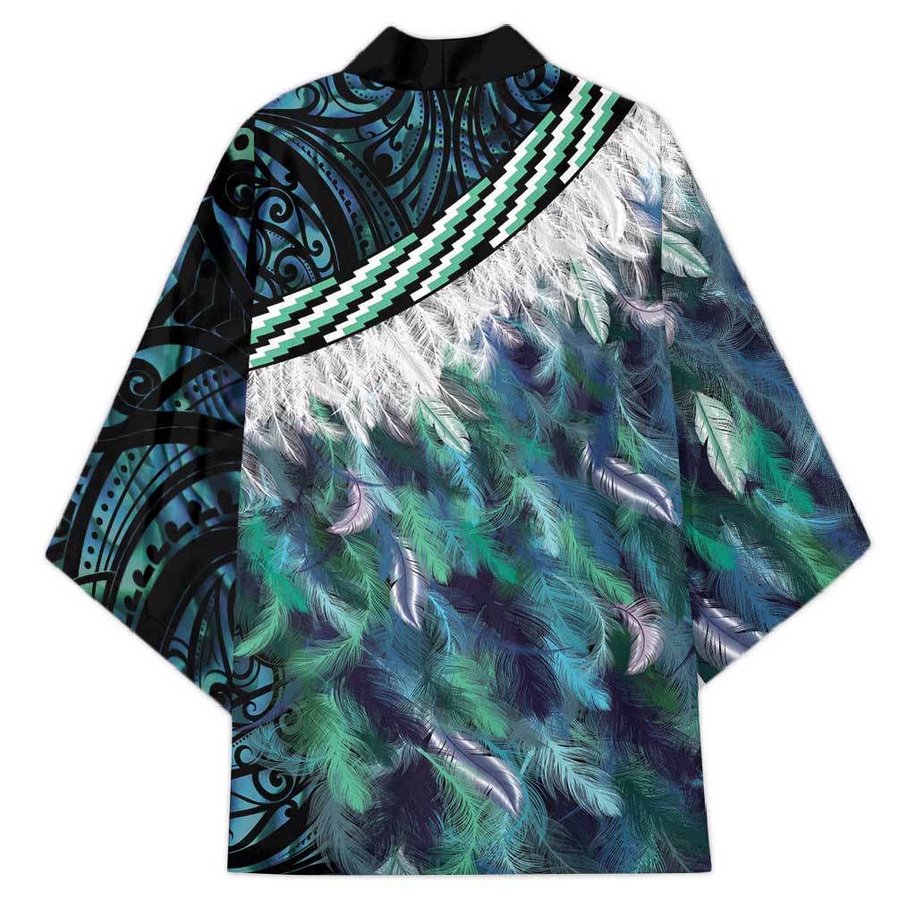Turquoise Traditional Cloak Aotearoa Kimono Maori Paua Shell Korowai Pattern - Aussie Hoodie