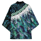 Turquoise Traditional Cloak Aotearoa Kimono Maori Paua Shell Korowai Pattern - Aussie Hoodie