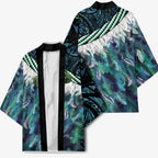 Turquoise Traditional Cloak Aotearoa Kimono Maori Paua Shell Korowai Pattern - Aussie Hoodie