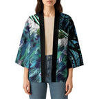 Turquoise Traditional Cloak Aotearoa Kimono Maori Paua Shell Korowai Pattern - Aussie Hoodie