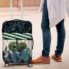 Turquoise Traditional Cloak Aotearoa Luggage Cover Maori Paua Shell Korowai Pattern