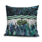 Turquoise Traditional Cloak Aotearoa Pillow Cover Maori Paua Shell Korowai Pattern - Aussie Hoodie
