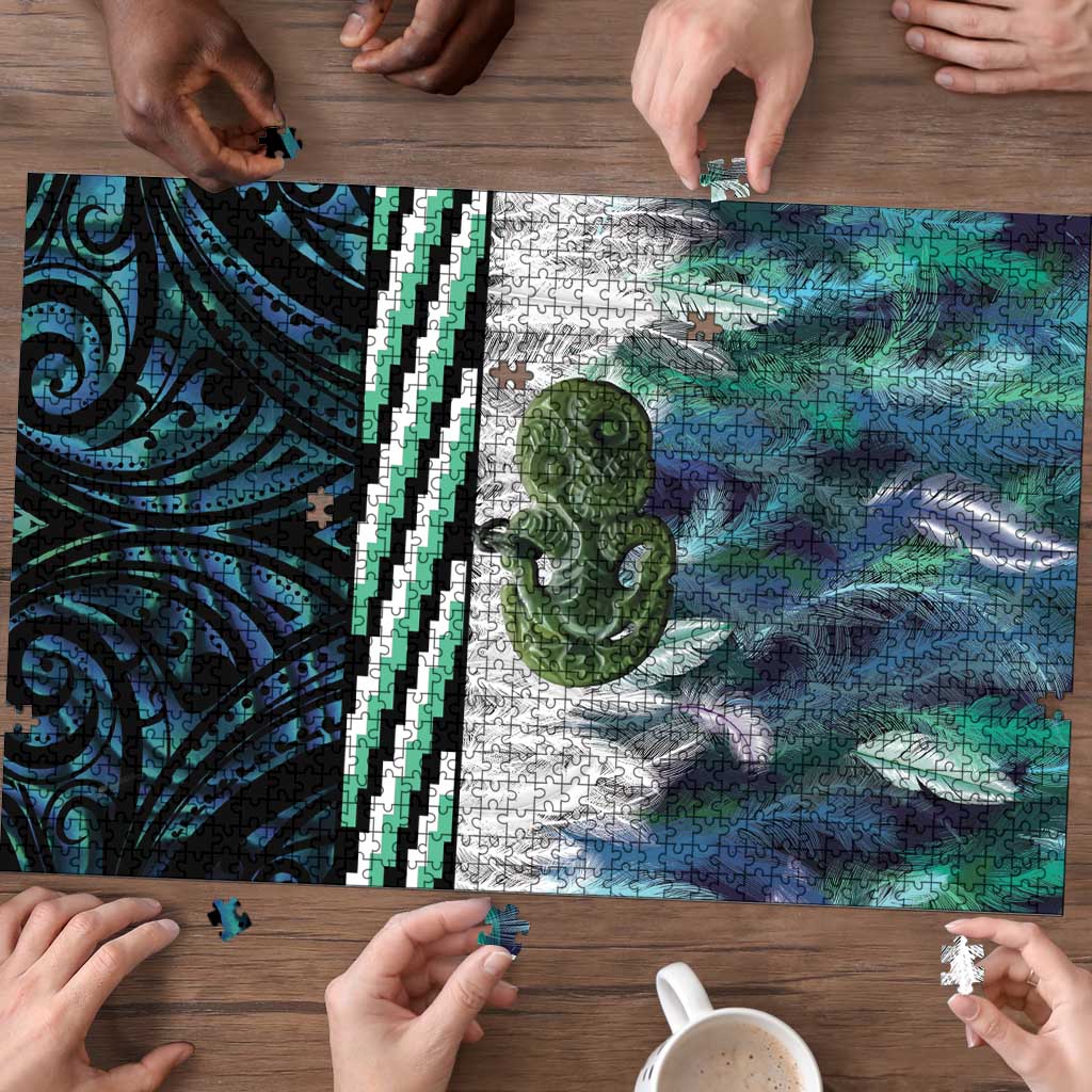 Turquoise Traditional Cloak Aotearoa Puzzle Maori Paua Shell Korowai Pattern - Aussie Hoodie