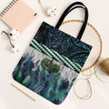 Turquoise Traditional Cloak Aotearoa Tote Bag Maori Paua Shell Korowai Pattern - Aussie Hoodie