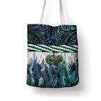 Turquoise Traditional Cloak Aotearoa Tote Bag Maori Paua Shell Korowai Pattern - Aussie Hoodie