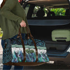 Turquoise Traditional Cloak Aotearoa Travel Bag Maori Paua Shell Korowai Pattern - Aussie Hoodie