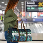 Turquoise Traditional Cloak Aotearoa Travel Bag Maori Paua Shell Korowai Pattern - Aussie Hoodie