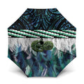 Turquoise Traditional Cloak Aotearoa Umbrella Maori Paua Shell Korowai Pattern - Aussie Hoodie