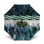 Turquoise Traditional Cloak Aotearoa Umbrella Maori Paua Shell Korowai Pattern - Aussie Hoodie