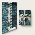 Turquoise Traditional Cloak Aotearoa Wrapping Paper Maori Paua Shell Korowai Pattern - Aussie Hoodie