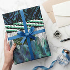 Turquoise Traditional Cloak Aotearoa Wrapping Paper Maori Paua Shell Korowai Pattern - Aussie Hoodie