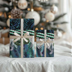 Turquoise Traditional Cloak Aotearoa Wrapping Paper Maori Paua Shell Korowai Pattern - Aussie Hoodie