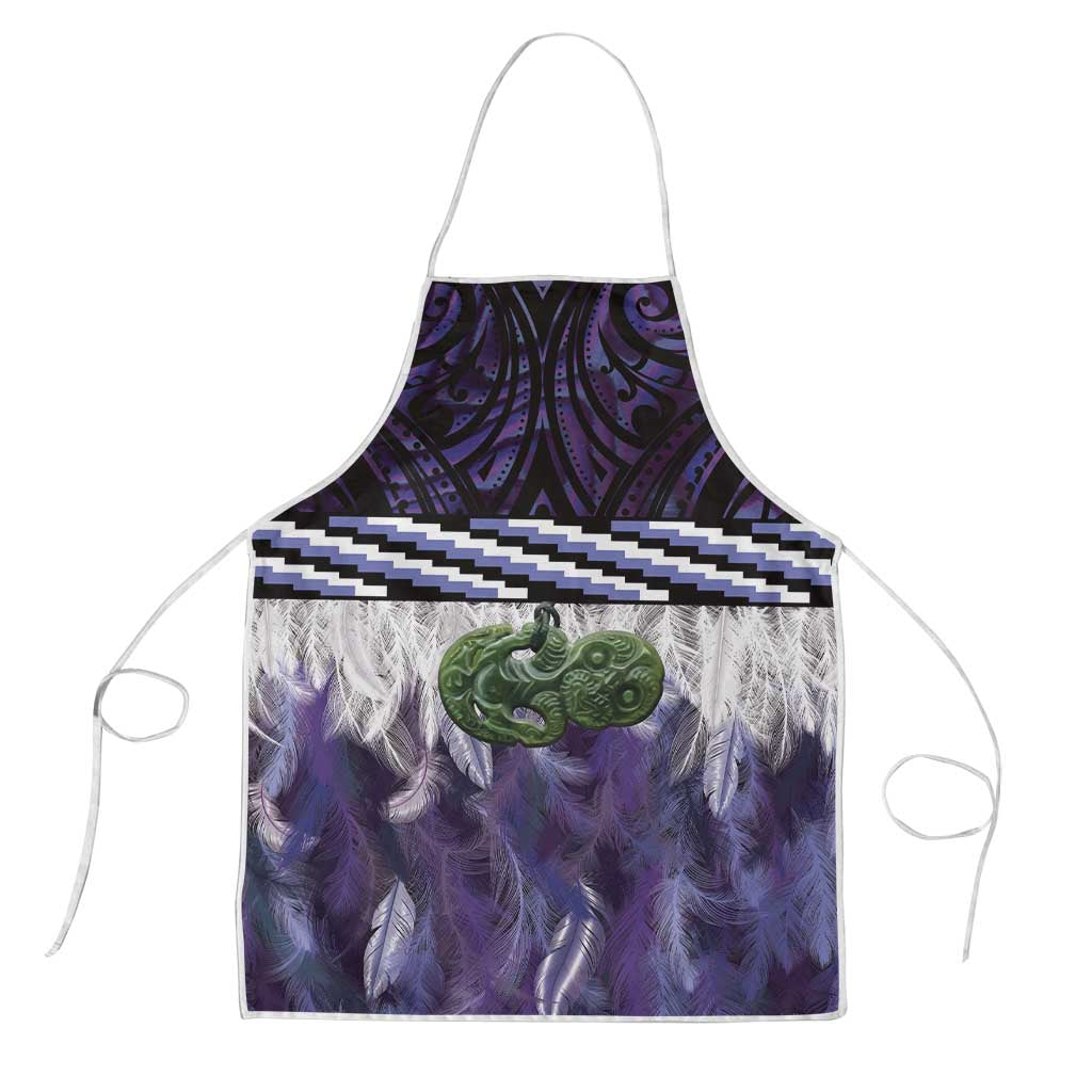 Purple Traditional Cloak Aotearoa Apron Maori Paua Shell Korowai Pattern - Aussie Hoodie