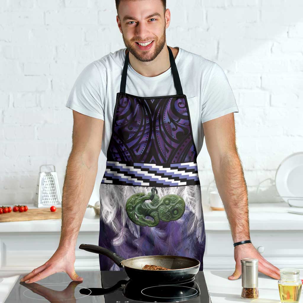 Purple Traditional Cloak Aotearoa Apron Maori Paua Shell Korowai Pattern - Aussie Hoodie