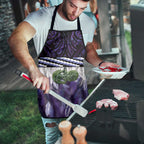 Purple Traditional Cloak Aotearoa Apron Maori Paua Shell Korowai Pattern - Aussie Hoodie