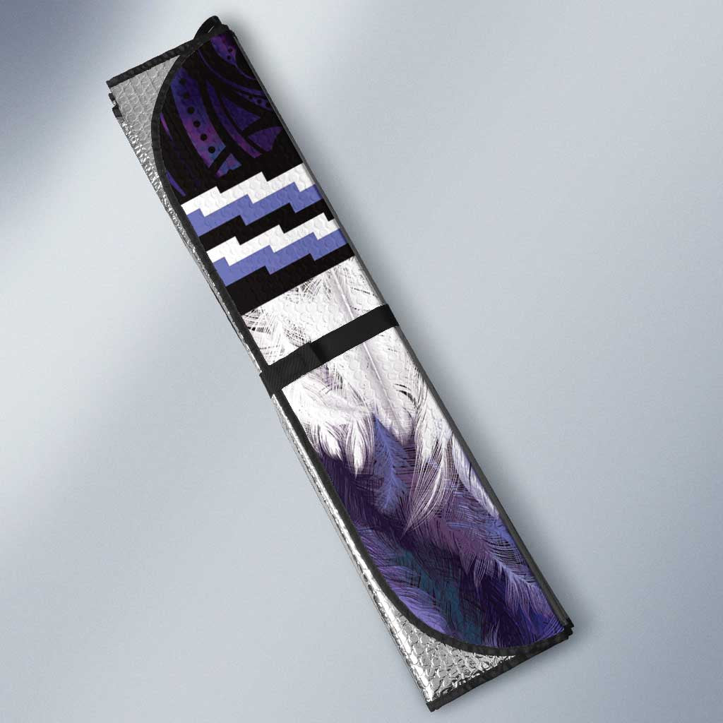Purple Traditional Cloak Aotearoa Auto Sun Shade Maori Paua Shell Korowai Pattern - Aussie Hoodie