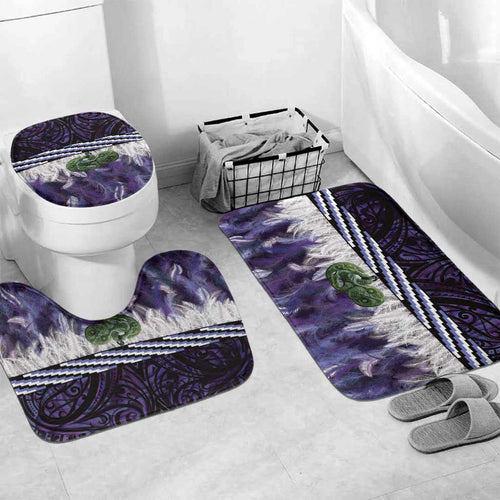 Purple Traditional Cloak Aotearoa Bathroom Set Maori Paua Shell Korowai Pattern - Aussie Hoodie