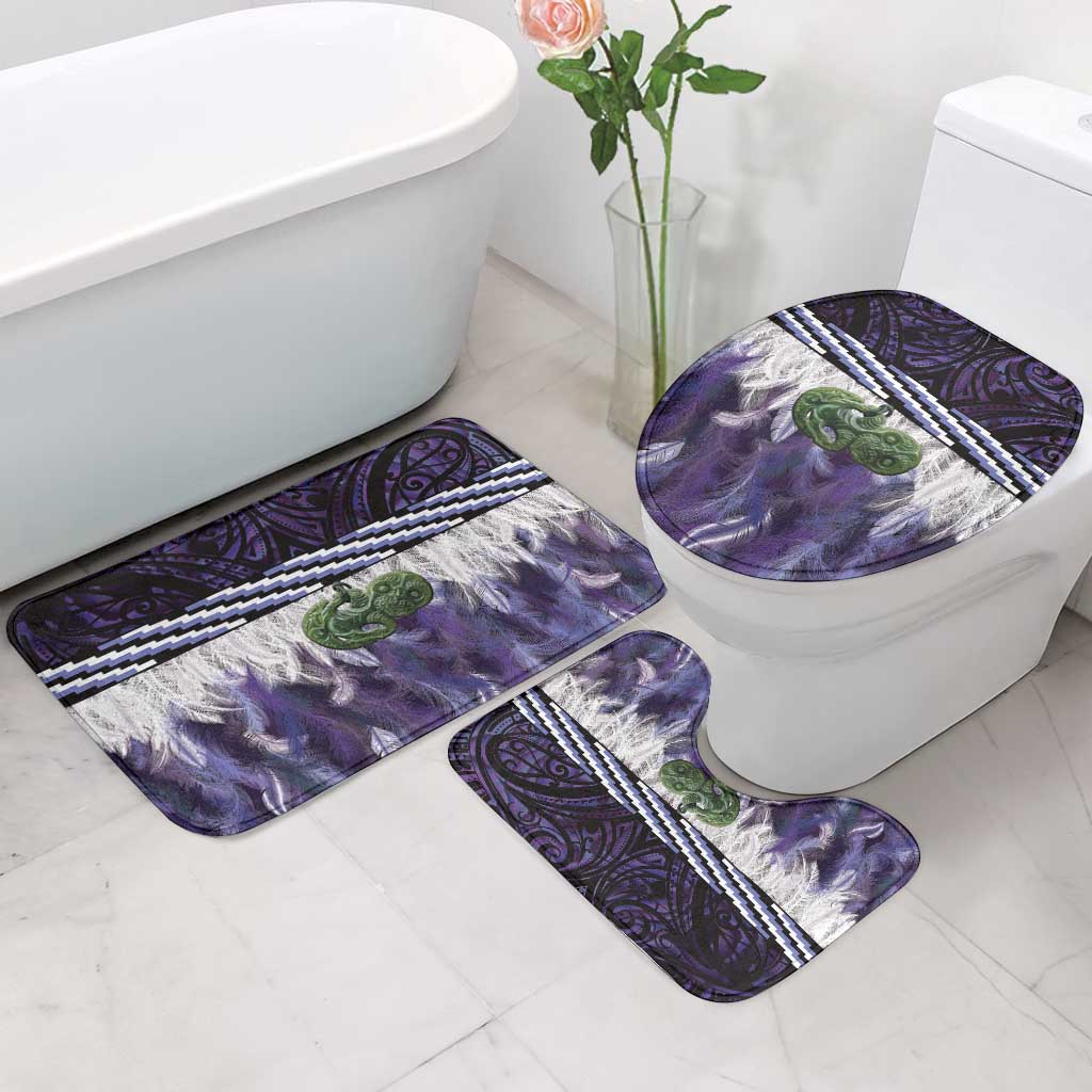 Purple Traditional Cloak Aotearoa Bathroom Set Maori Paua Shell Korowai Pattern - Aussie Hoodie
