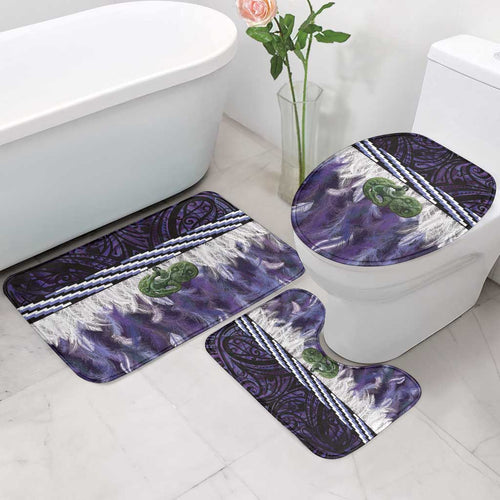 Purple Traditional Cloak Aotearoa Bathroom Set Maori Paua Shell Korowai Pattern - Aussie Hoodie