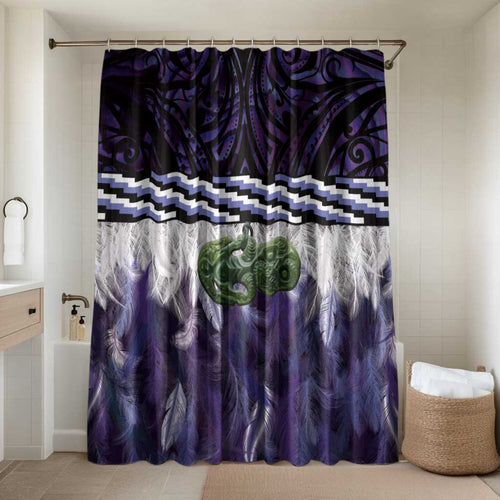 Purple Traditional Cloak Aotearoa Bathroom Set Maori Paua Shell Korowai Pattern - Aussie Hoodie