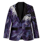 Purple Traditional Cloak Aotearoa Blazer Maori Paua Shell Korowai Pattern - Aussie Hoodie