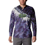 Purple Traditional Cloak Aotearoa Button Sweatshirt Maori Paua Shell Korowai Pattern
