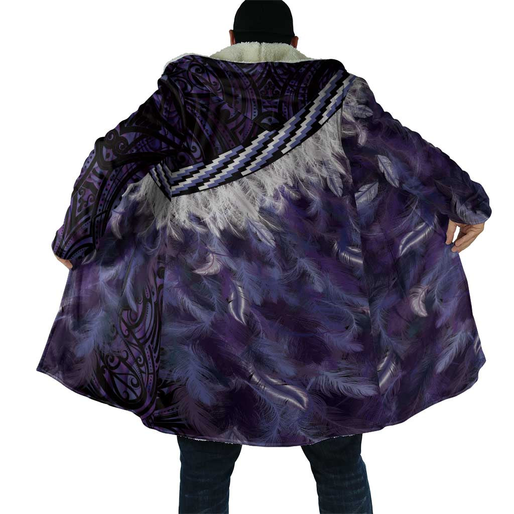 Purple Traditional Cloak Aotearoa Cloak Maori Paua Shell Korowai Pattern - Aussie Hoodie