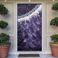 Purple Traditional Cloak Aotearoa Door Cover Maori Paua Shell Korowai Pattern - Aussie Hoodie