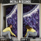 Purple Traditional Cloak Aotearoa Door Cover Maori Paua Shell Korowai Pattern - Aussie Hoodie